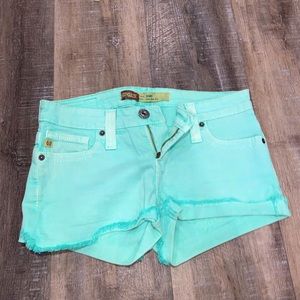 Bright teal Big Star Low Rise shorts